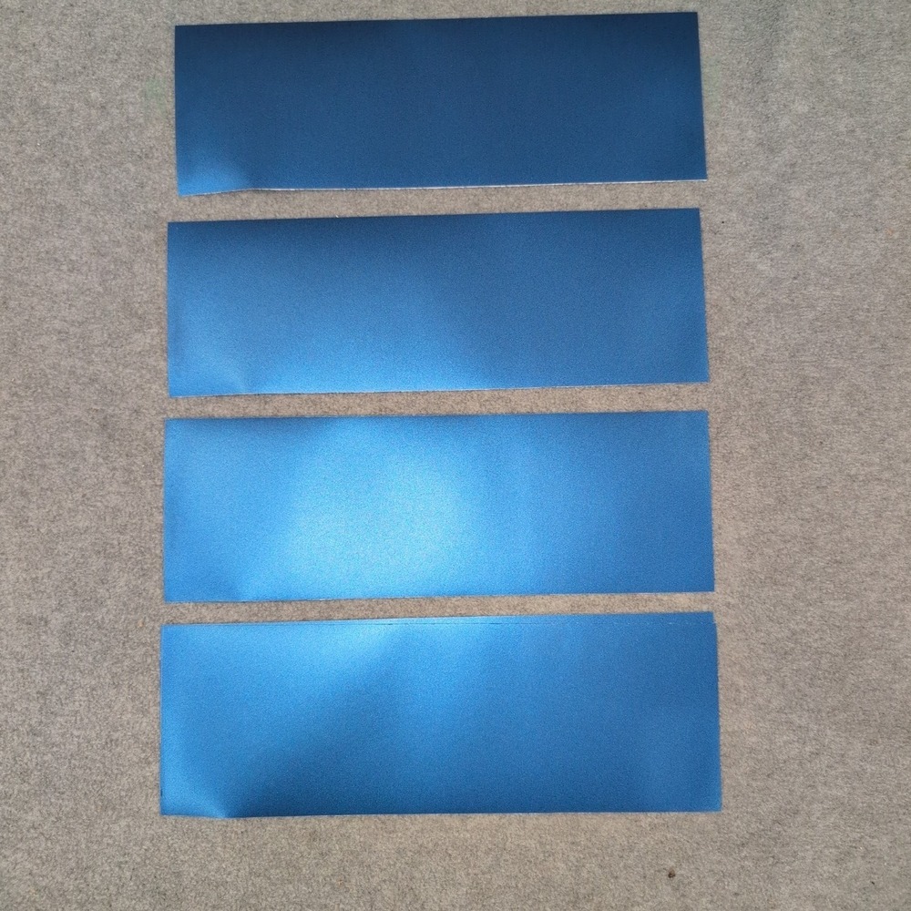 3M 2080 Satin S347 Perfect Blue Metallic Blue Vinyl Wrap 12x4" Strips (4 Pack) - Picture 2 of 5